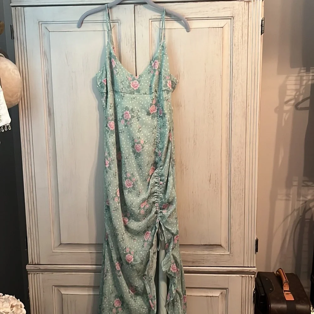 Floral Green Maxi Dress - Picture 5 of 16